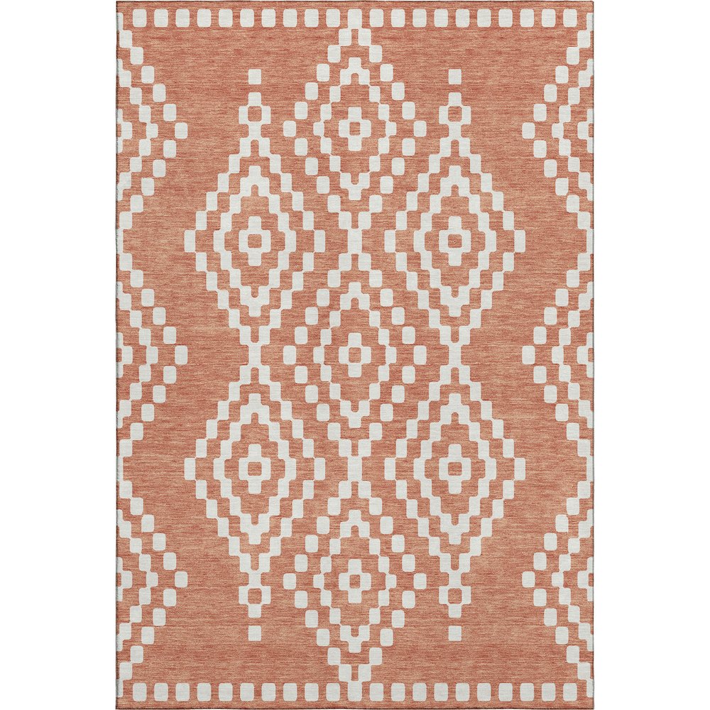 Premium Machine Washable Mayfield AMF891 Salmon 8' x 10' Rug. Picture 1