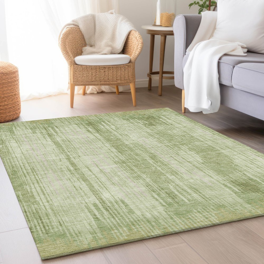 Premium Machine Washable Mayfield AMF893 Aloe 8' x 10' Rug. Picture 5