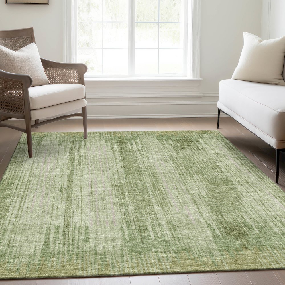 Premium Machine Washable Mayfield AMF893 Aloe 8' x 10' Rug. Picture 6