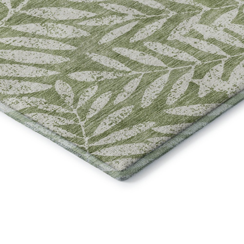 Premium Machine Washable Mayfield AMF899 Green 3' x 5' Rug. Picture 3