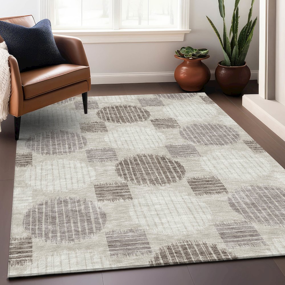 Premium Machine Washable Mayfield AMF900 Beige 8' x 10' Rug. Picture 5