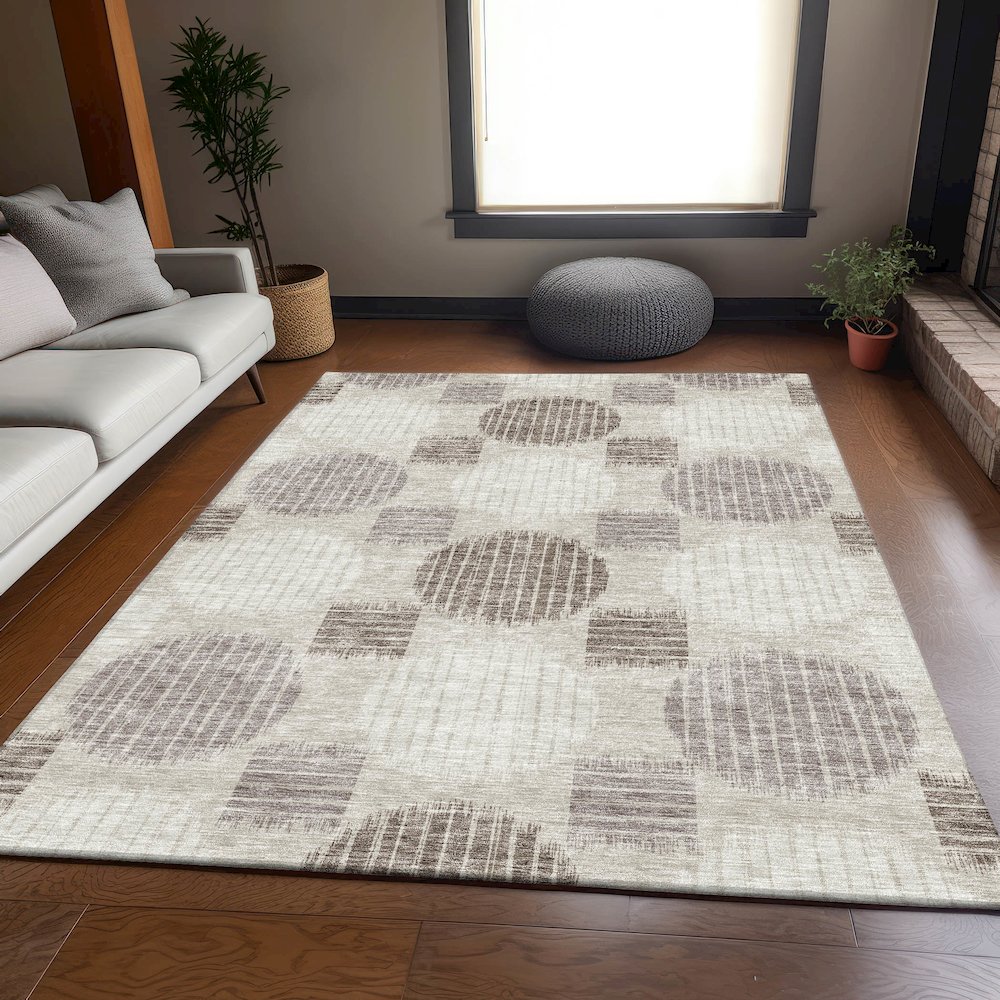 Premium Machine Washable Mayfield AMF900 Beige 8' x 10' Rug. Picture 6