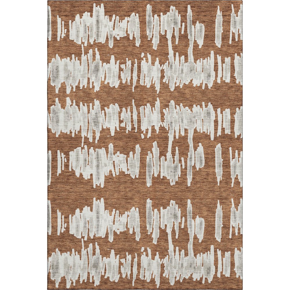 Premium Machine Washable Mayfield AMF905 Paprika 8' x 10' Rug. Picture 1
