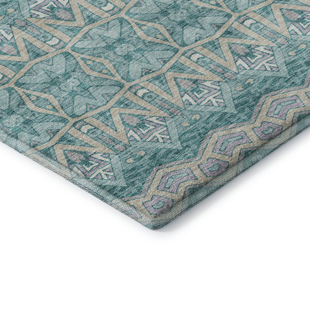 Premium Machine Washable Mayfield AMF909 Teal 3' x 5' Rug. Picture 3