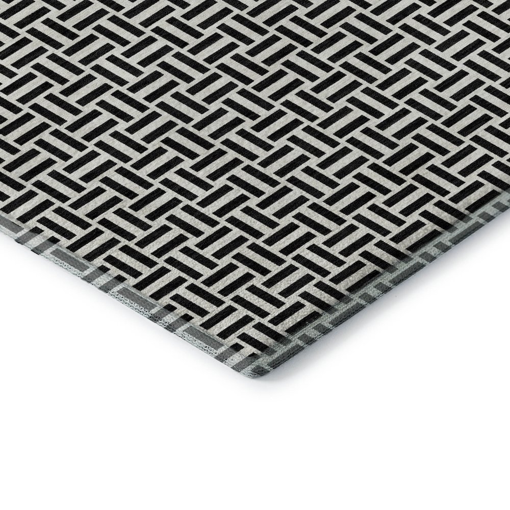 Premium Machine Washable Mayfield AMF911 Black 3' x 5' Rug. Picture 3