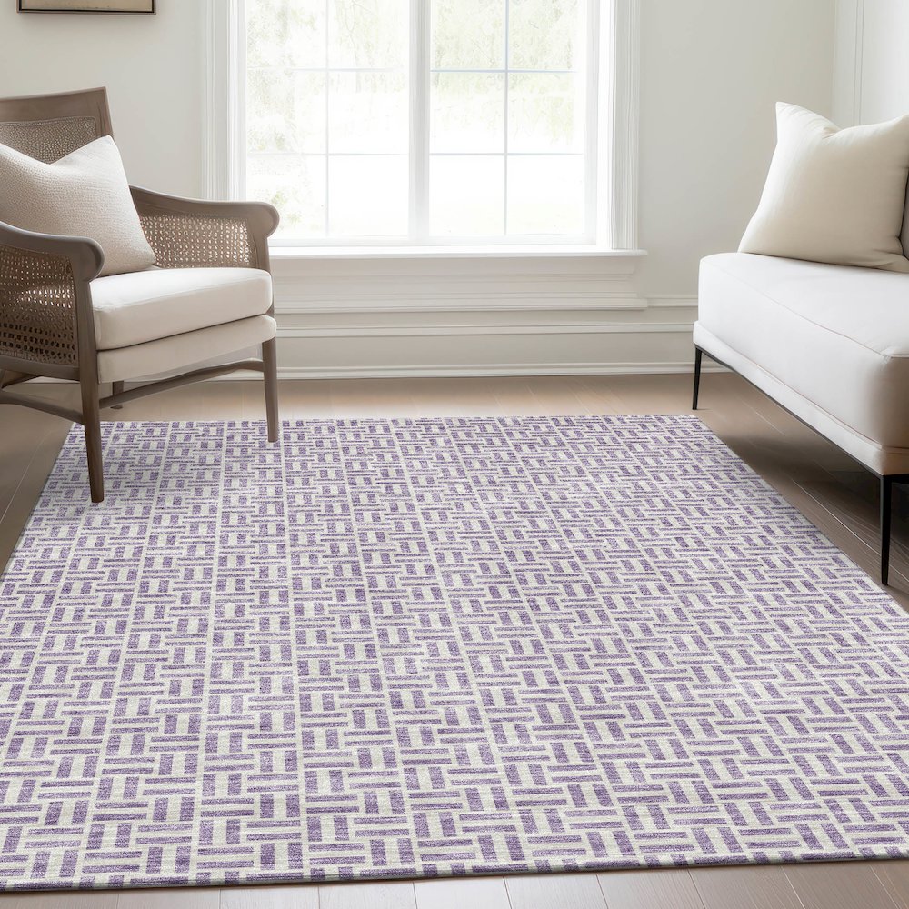 Premium Machine Washable Mayfield AMF911 Lavender 8' x 10' Rug. Picture 6