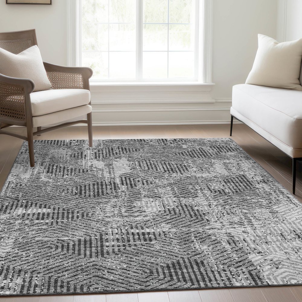 Premium Machine Washable Mayfield AMF912 Gray 8' x 10' Rug. Picture 6