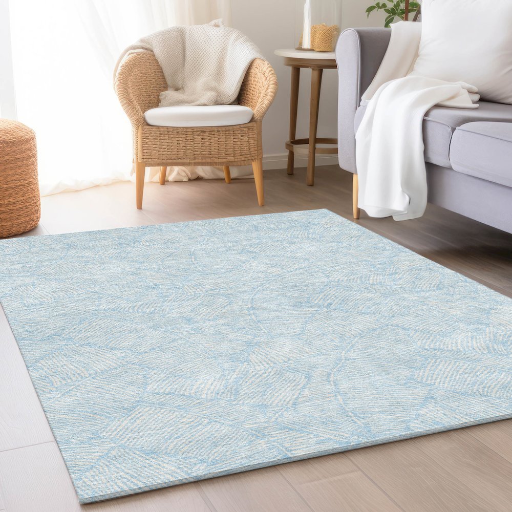 Premium Machine Washable Mayfield AMF913 Sky 8' x 10' Rug. Picture 5