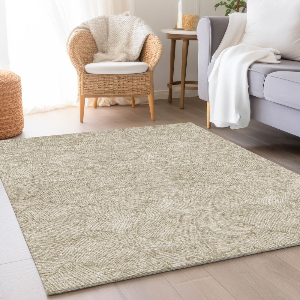Premium Machine Washable Mayfield AMF913 Taupe 8' x 10' Rug. Picture 5