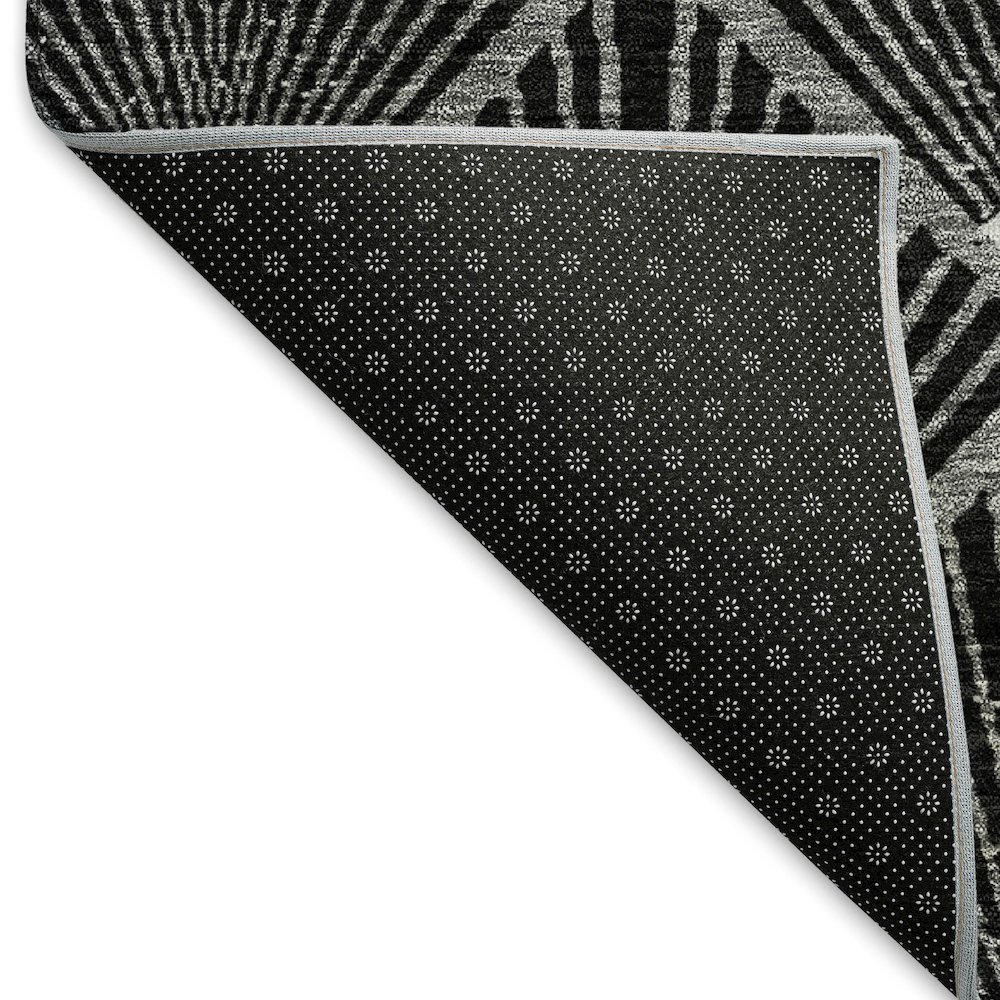 Premium Machine Washable Mayfield AMF914 Black 3' x 5' Rug. Picture 2