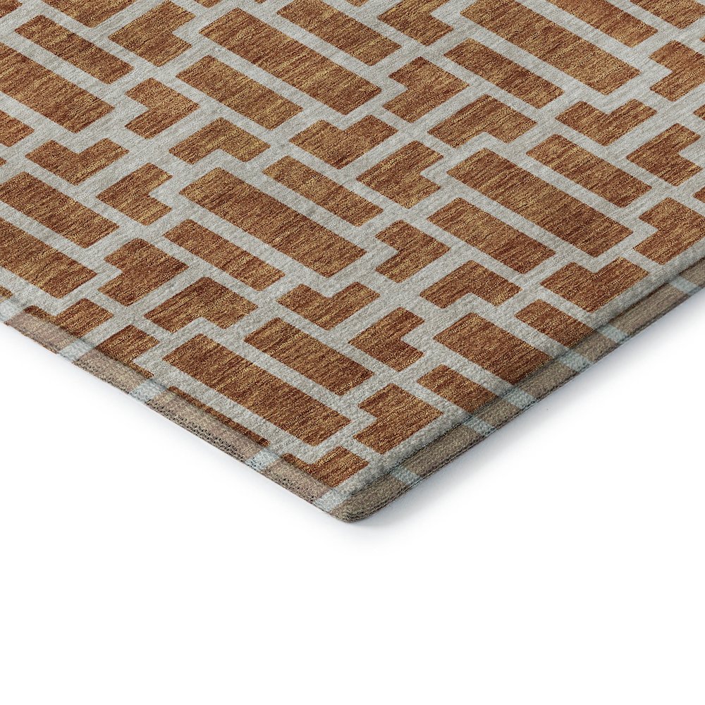 Premium Machine Washable Mayfield AMF916 Terracotta 3' x 5' Rug. Picture 3