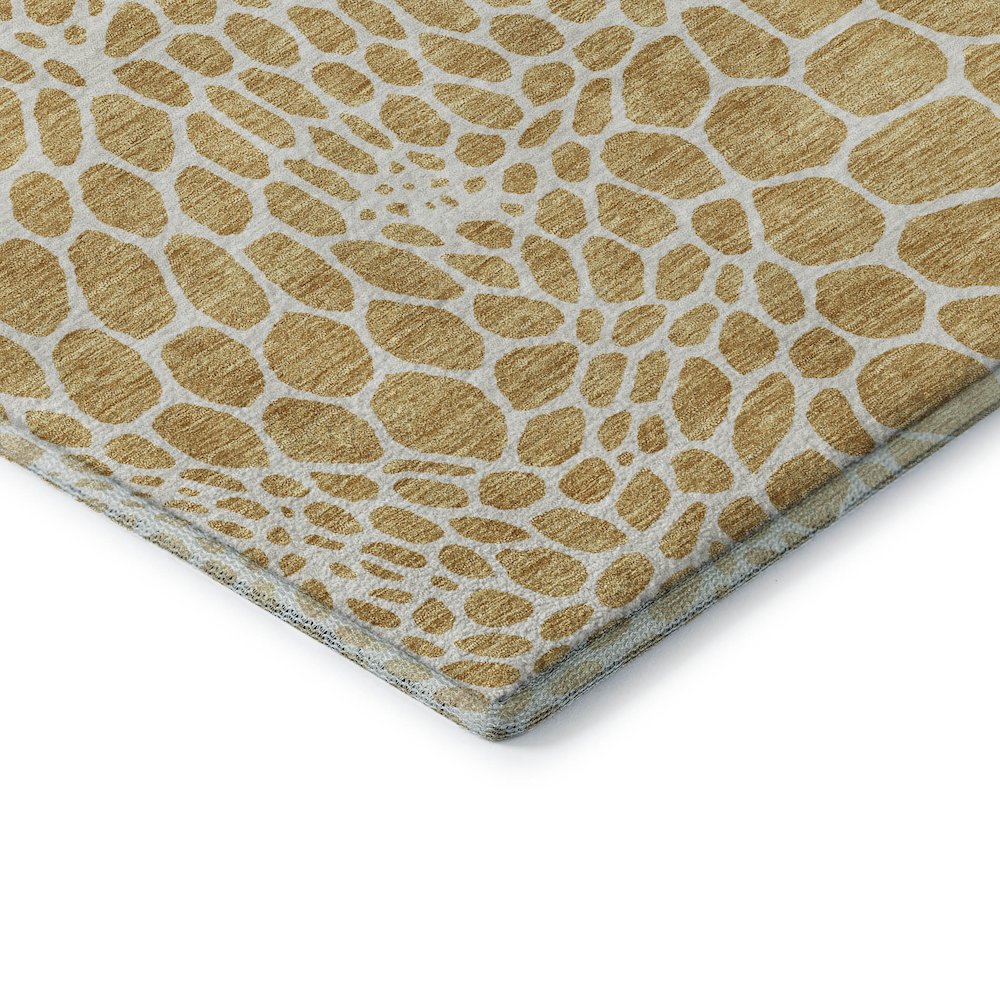 Premium Machine Washable Mayfield AMF919 Gold 3' x 5' Rug. Picture 3