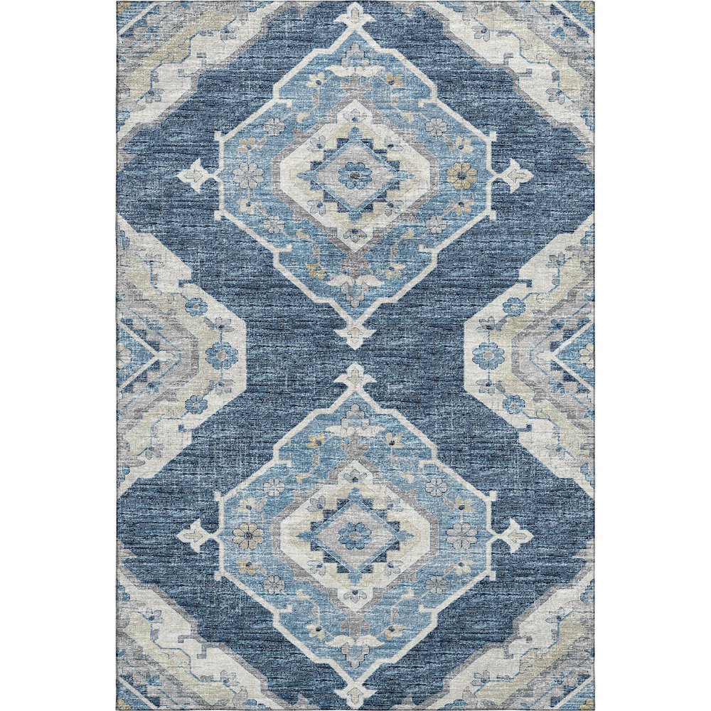 Premium Machine Washable Mayfield  Blue 8' x 10' Rug. Picture 1