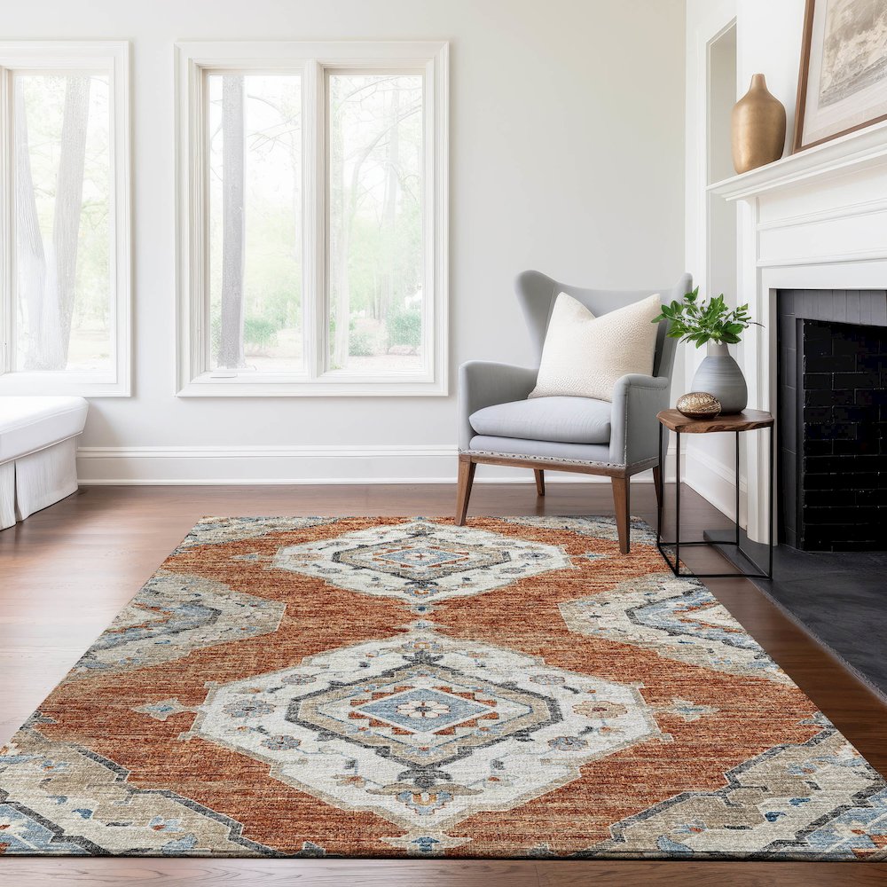 Premium Machine Washable Mayfield  Clay 8' x 10' Rug. Picture 6