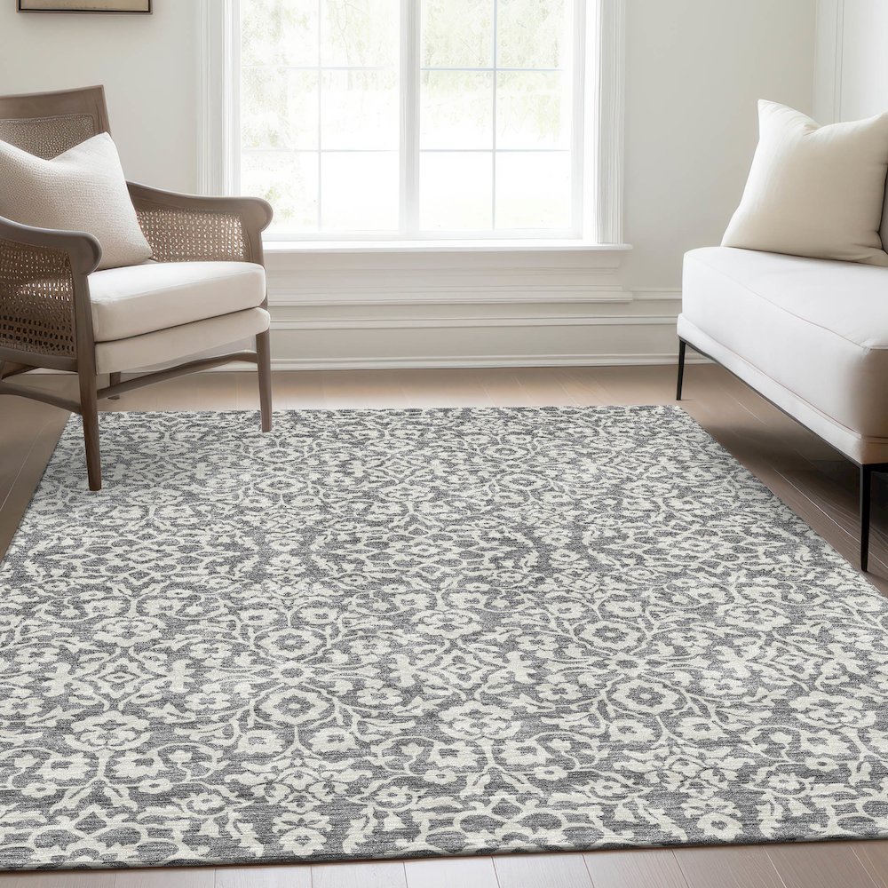 Premium Machine Washable Mayfield AMF920 Gray 8' x 10' Rug. Picture 6