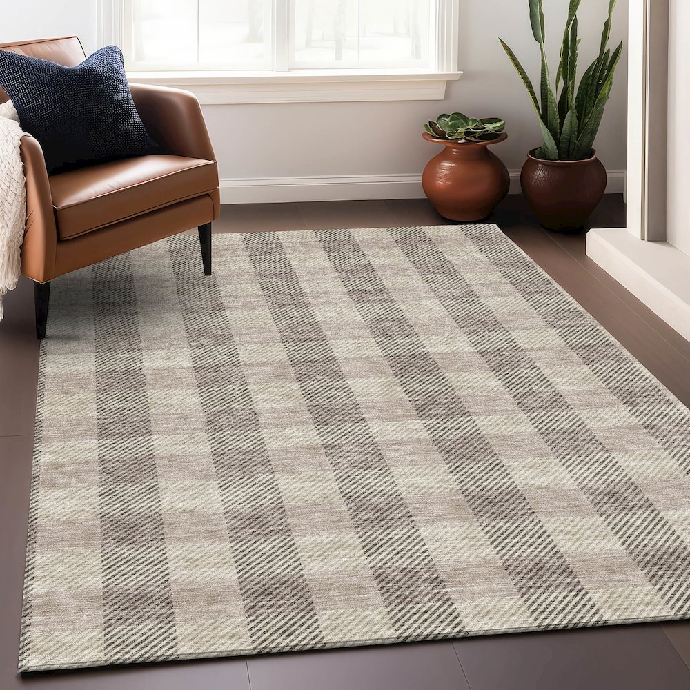 Premium Machine Washable Mayfield AMF924 Beige 8' x 10' Rug. Picture 5