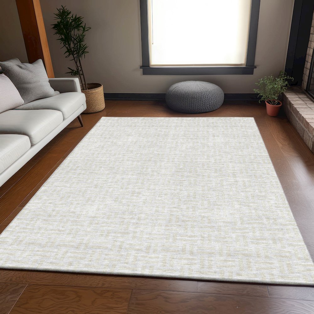Premium Machine Washable Mayfield AMF925 Ivory 8' x 10' Rug. Picture 6