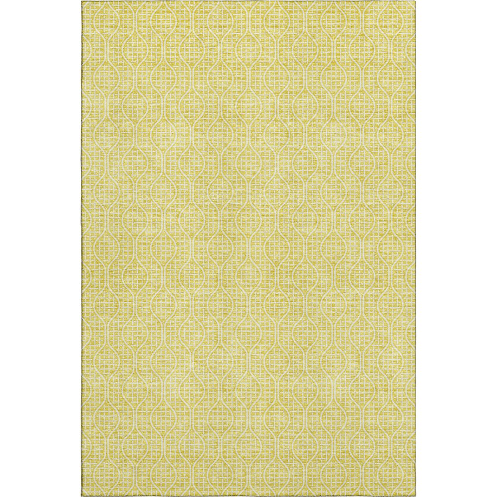 Premium Machine Washable Mayfield AMF926 Yellow 8' x 10' Rug. Picture 1