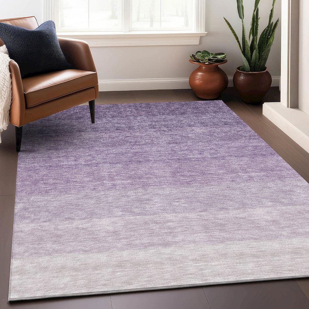 Premium Machine Washable Mayfield AMF928 Purple 8' x 10' Rug. Picture 5