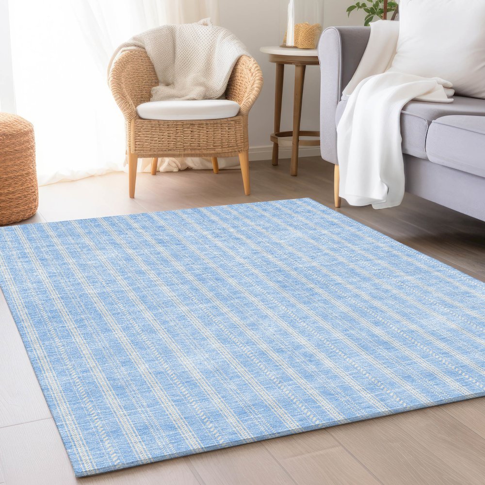 Premium Machine Washable Mayfield AMF929 Sky 8' x 10' Rug. Picture 5