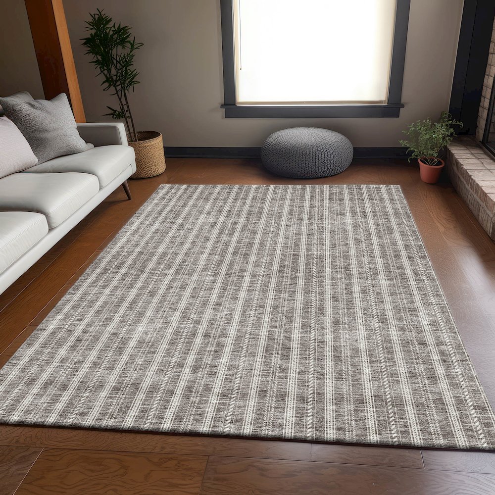 Premium Machine Washable Mayfield AMF929 Taupe 8' x 10' Rug. Picture 6