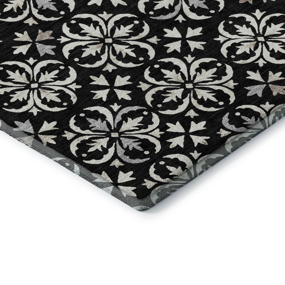 Premium Machine Washable Mayfield AMF930 Black 3' x 5' Rug. Picture 3