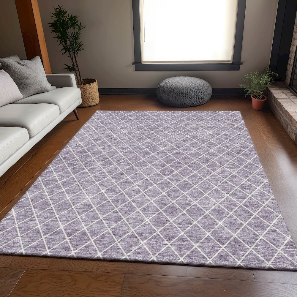 Premium Machine Washable Mayfield AMF932 Lavender 8' x 10' Rug. Picture 6