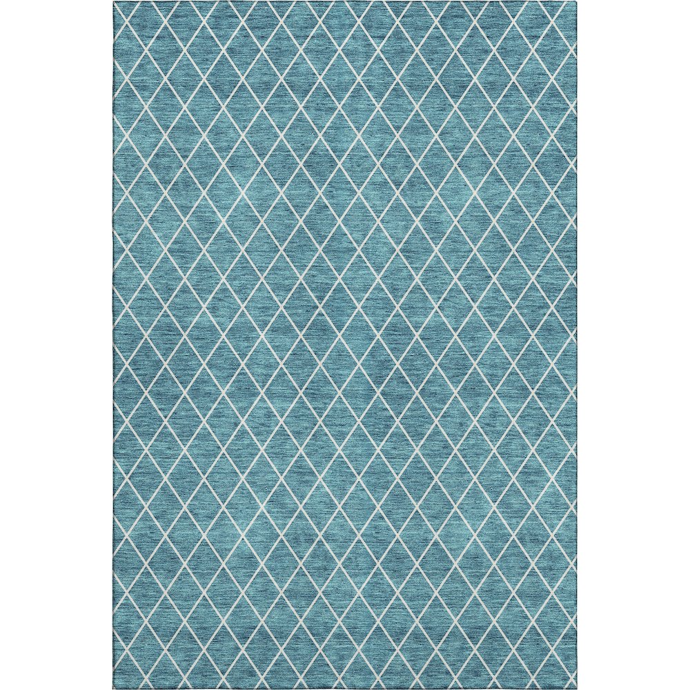 Premium Machine Washable Mayfield AMF932 Teal 8' x 10' Rug. Picture 1