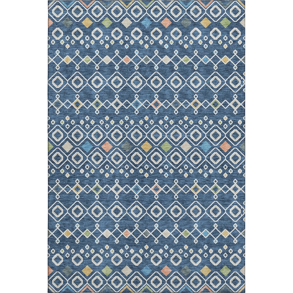 Premium Machine Washable Mayfield AMF938 Navy 8' x 10' Rug. Picture 1