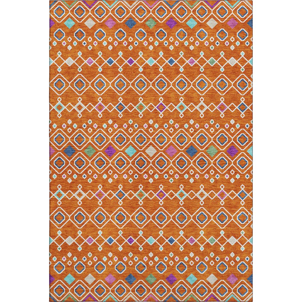 Premium Machine Washable Mayfield AMF938 Orange 8' x 10' Rug. Picture 1