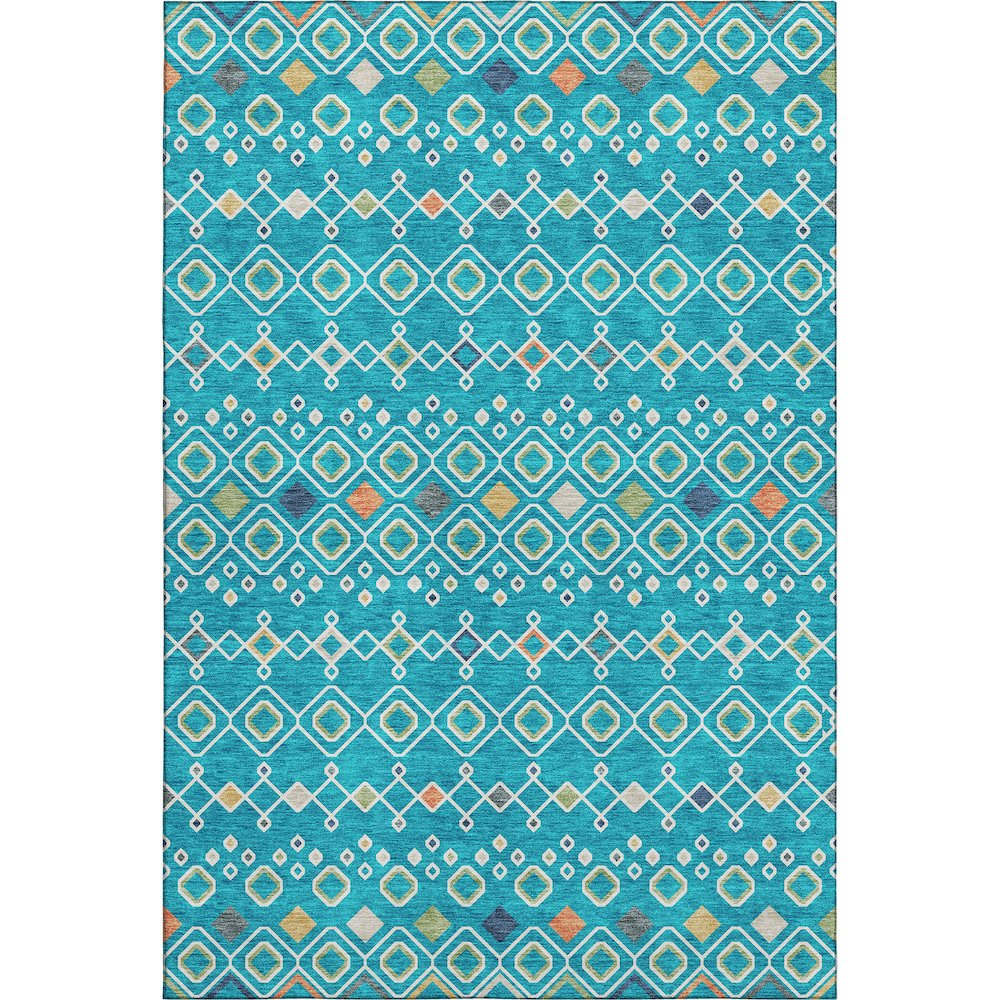 Premium Machine Washable Mayfield AMF938 Teal 8' x 10' Rug. Picture 1