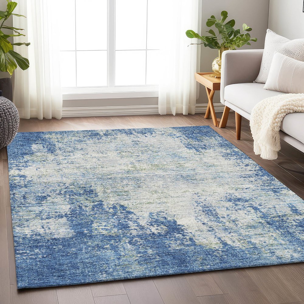 Premium Machine Washable Mayfield AMF940 Denim 8' x 10' Rug. Picture 5