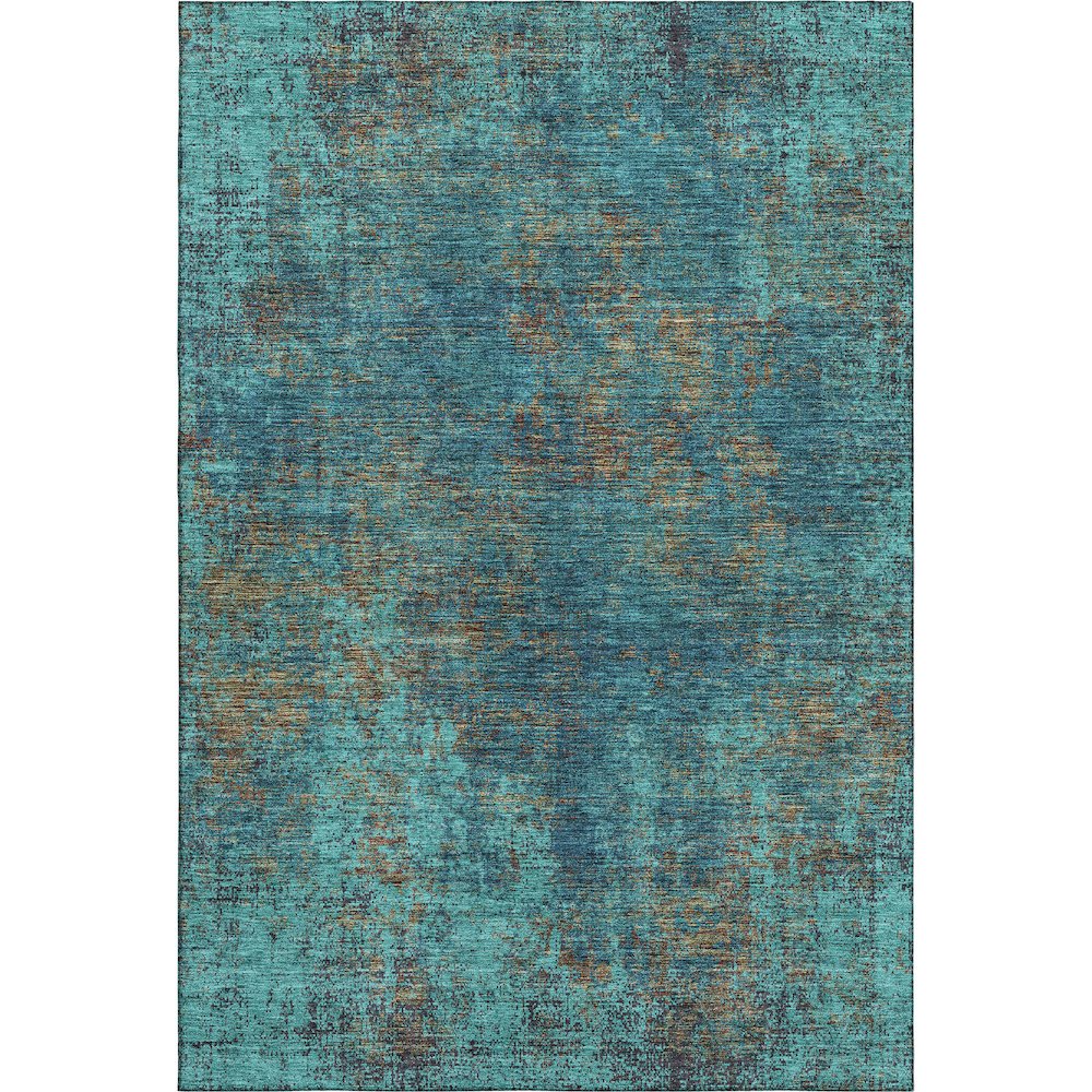 Premium Machine Washable Mayfield AMF940 Teal 8' x 10' Rug. Picture 1