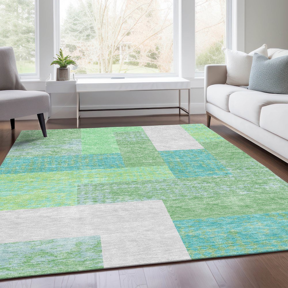 Premium Machine Washable Mayfield AMF941 Aloe 8' x 10' Rug. Picture 6