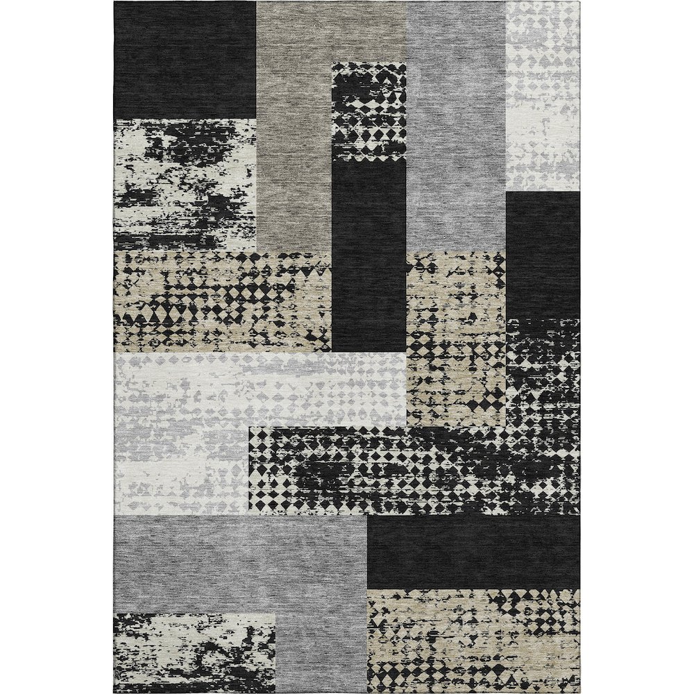 Premium Machine Washable Mayfield AMF941 Black 8' x 10' Rug. Picture 1