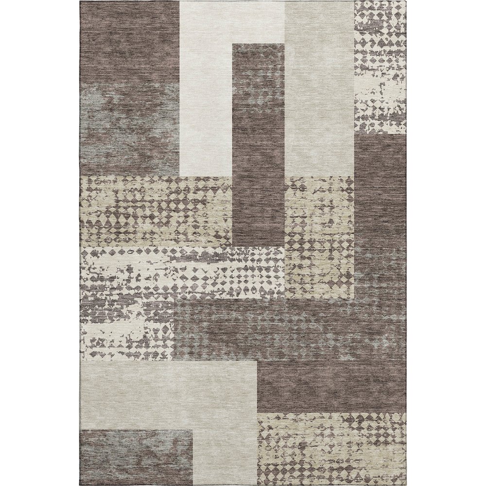 Premium Machine Washable Mayfield AMF941 Brown 8' x 10' Rug. Picture 1