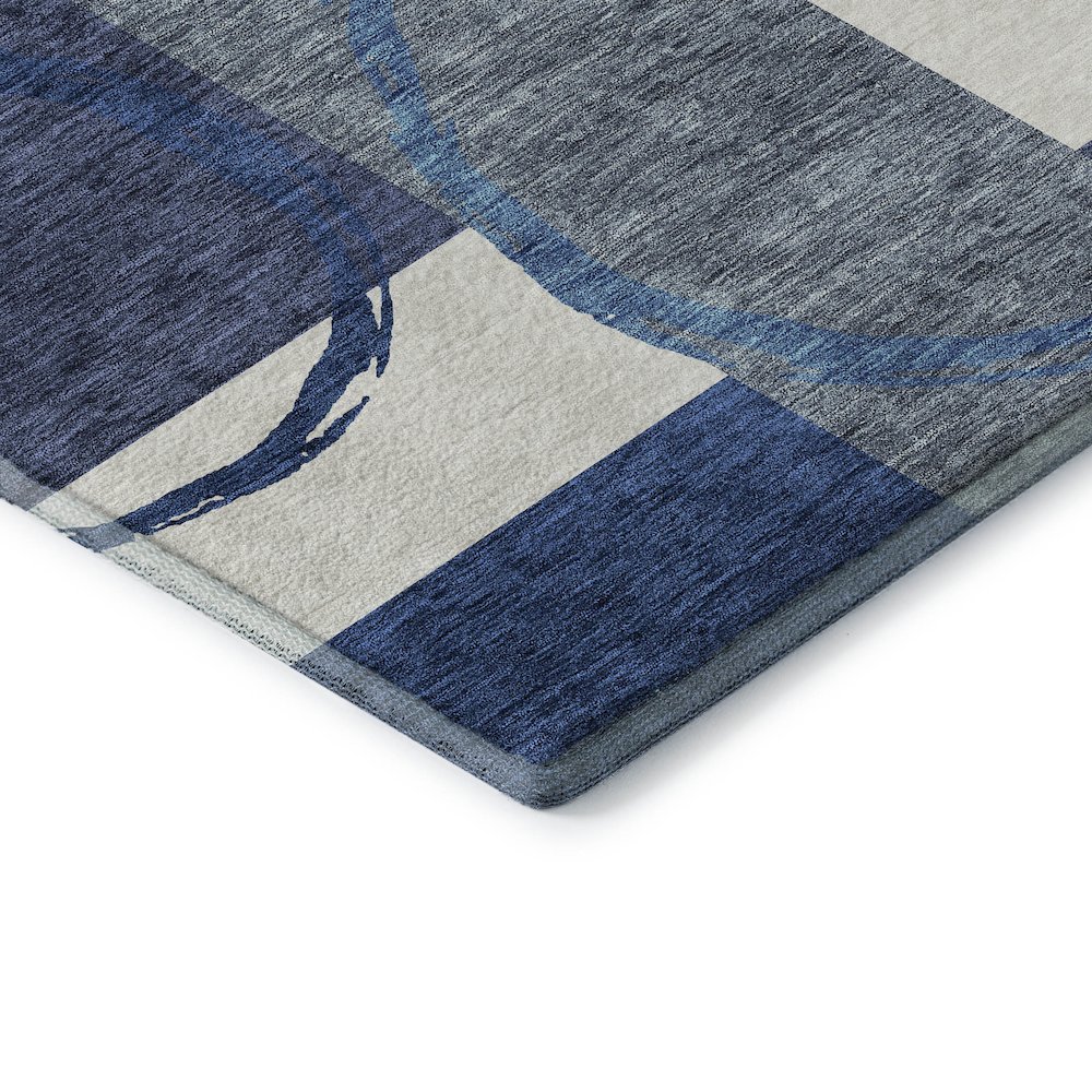 Premium Machine Washable Mayfield AMF943 Blue 3' x 5' Rug. Picture 3