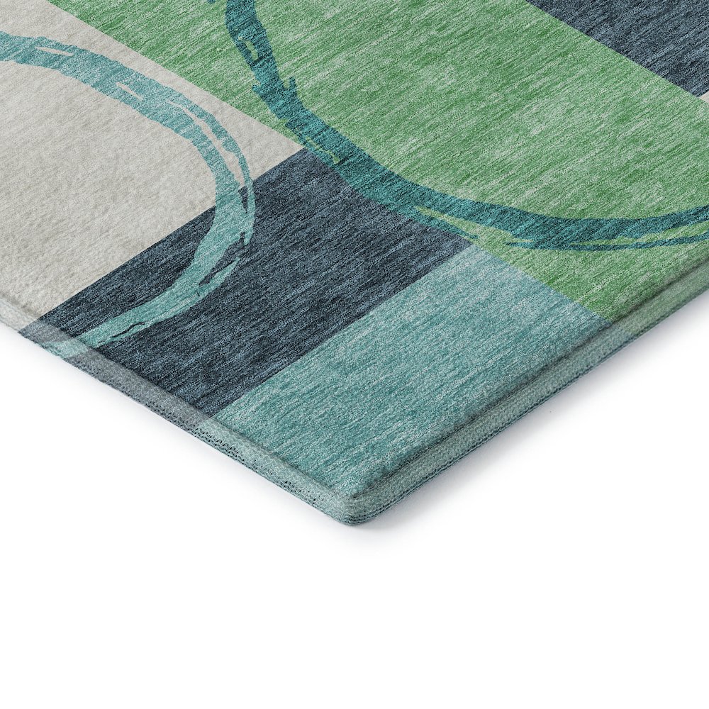 Premium Machine Washable Mayfield AMF943 Teal 3' x 5' Rug. Picture 3