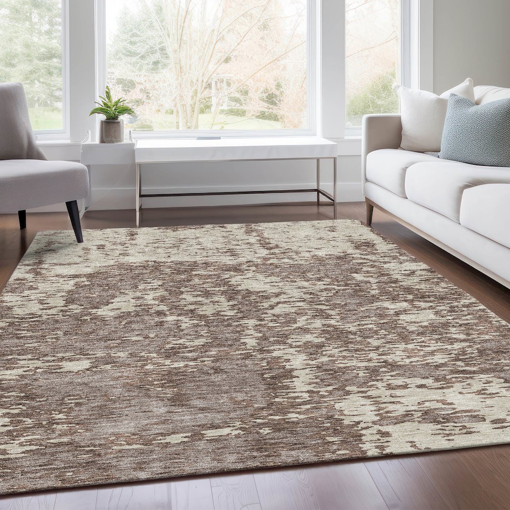 Premium Machine Washable Mayfield AMF946 Brown 8' x 10' Rug. Picture 6