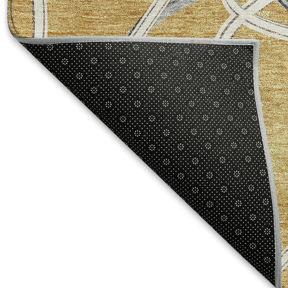 Premium Machine Washable Mayfield AMF948 Gold 3' x 5' Rug. Picture 2