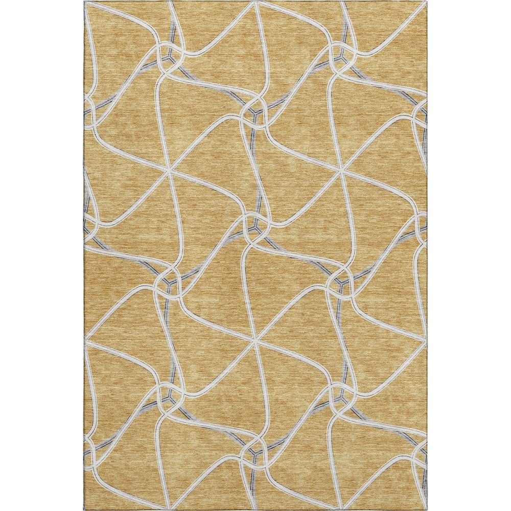 Premium Machine Washable Mayfield AMF948 Gold 8' x 10' Rug. Picture 1
