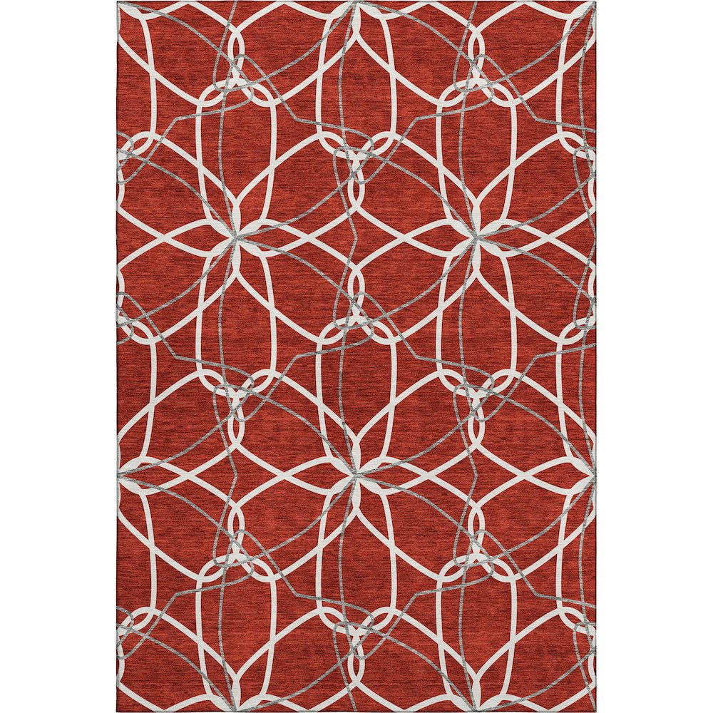 Premium Machine Washable Mayfield AMF950 Red 8' x 10' Rug. Picture 1