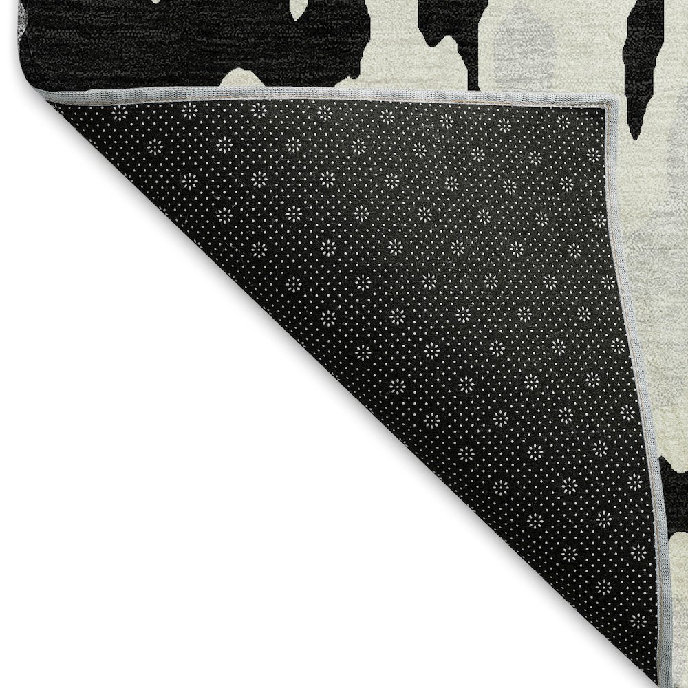 Premium Machine Washable Mayfield AMF957 Black 3' x 5' Rug. Picture 2