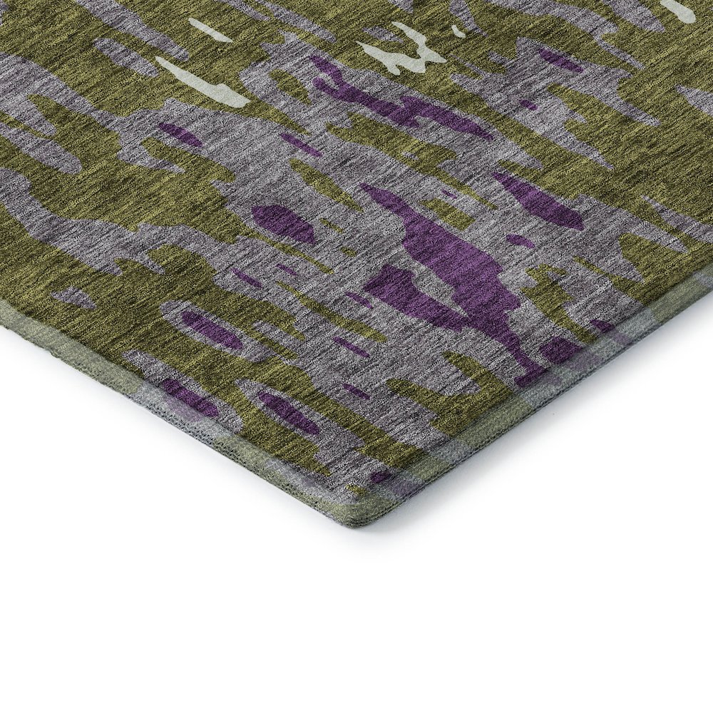 Premium Machine Washable Mayfield AMF957 Olive 3' x 5' Rug. Picture 3