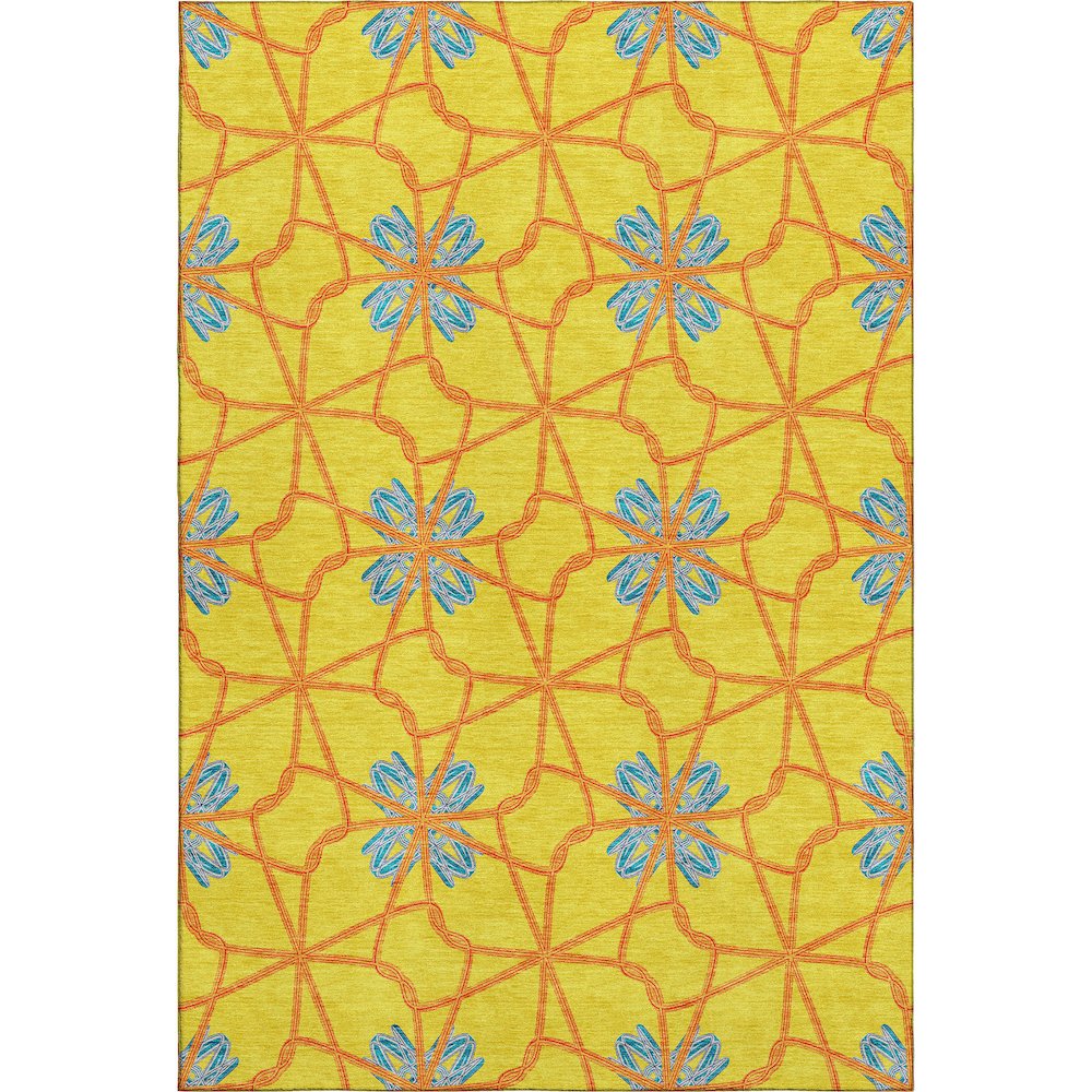 Premium Machine Washable Mayfield AMF958 Yellow 8' x 10' Rug. Picture 1