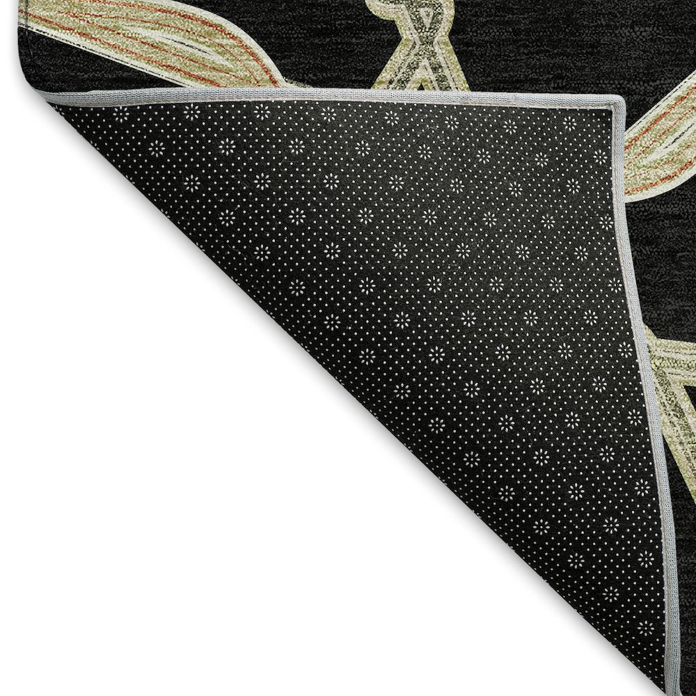 Premium Machine Washable Mayfield AMF959 Black 3' x 5' Rug. Picture 2