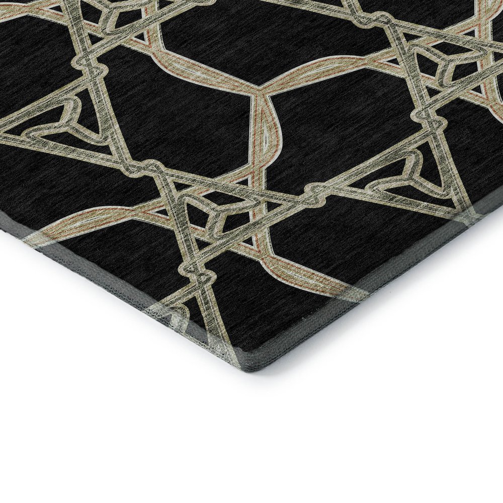 Premium Machine Washable Mayfield AMF959 Black 3' x 5' Rug. Picture 3