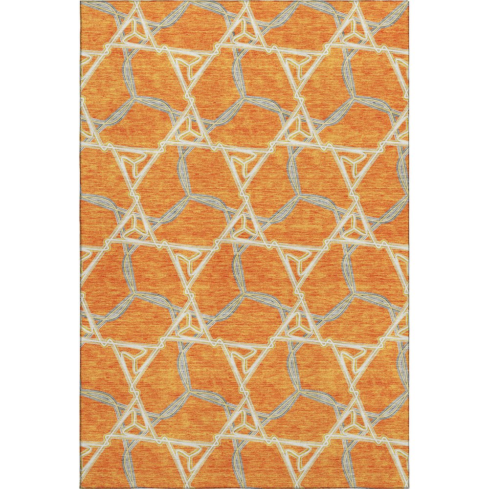Premium Machine Washable Mayfield AMF959 Orange 8' x 10' Rug. Picture 1