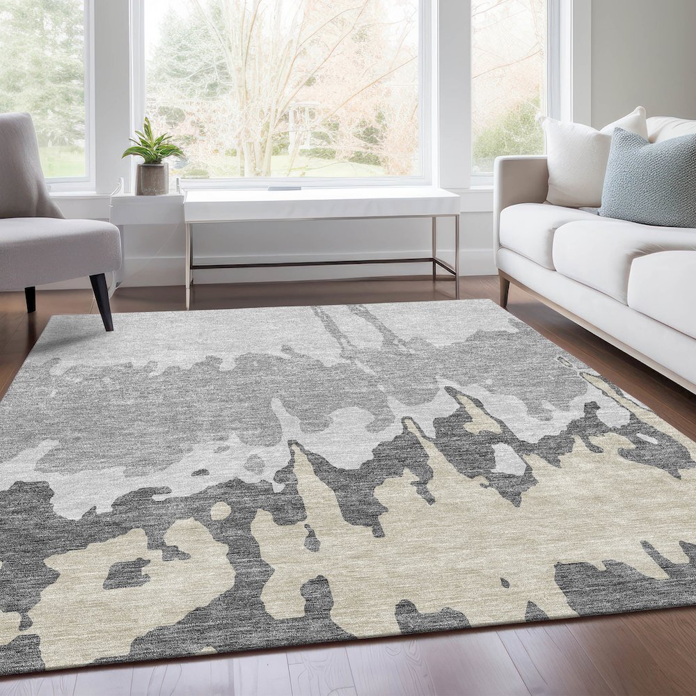 Premium Machine Washable Mayfield AMF961 Gray 8' x 10' Rug. Picture 6