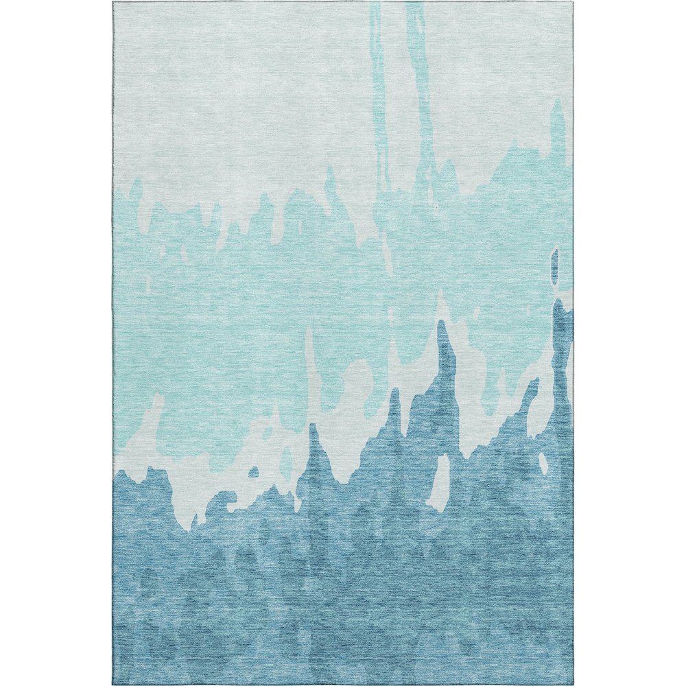Premium Machine Washable Mayfield AMF961 Teal 8' x 10' Rug. Picture 1